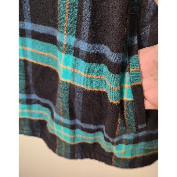 Ski the East Women's Flannel Fleece Lined Henley Hoodie Med Organic Recycled - Picture 5 of 15